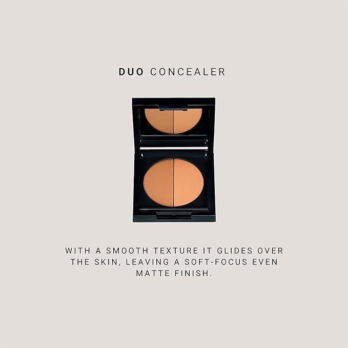 Duo Concealer - Double-Shade Compact Creamy Concealer - Smooth Texture Hides Imperfections - Even Matte Finish - Provides Full Coverage And Long Lasting Results - Manviol - 0.1 Oz-Velvo Beauty