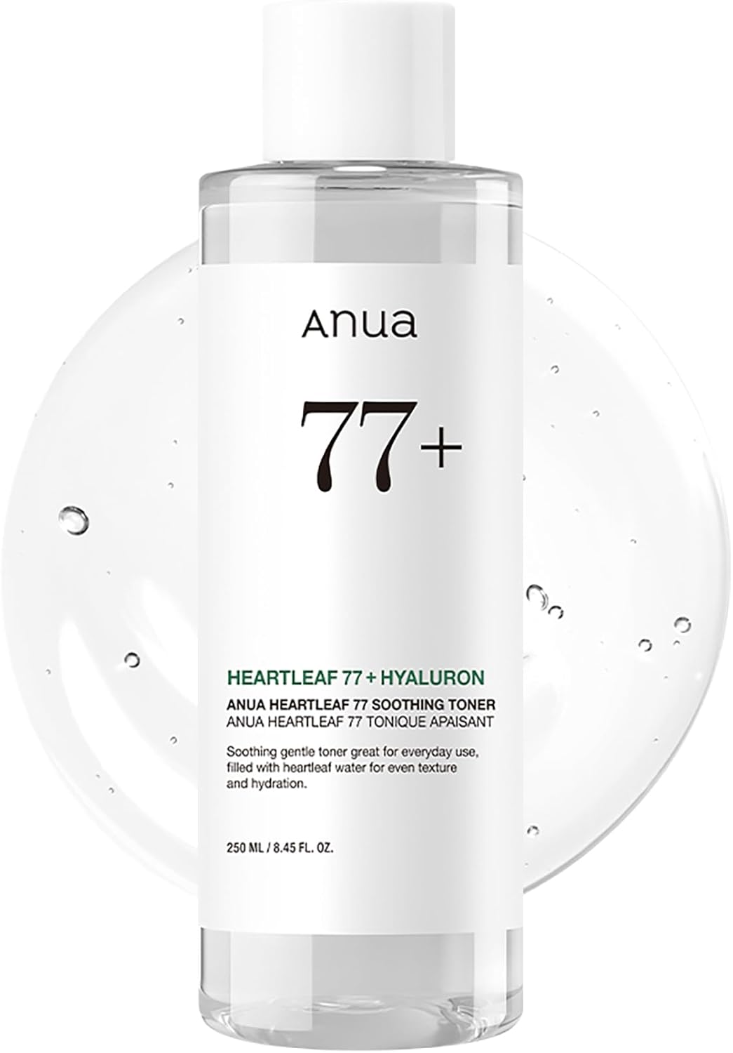 Anua Heartleaf 77 Soothing Toner I pH 5.5 Trouble Care, Calming Skin, Refreshing, Hydrating, Purifying, Cruelty Free, Vegan,(250ml / 8.45 fl.oz.)-Velvo Beauty