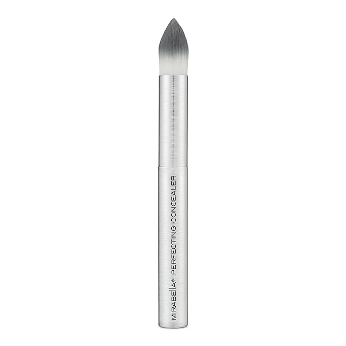 Mirabella Perfecting Concealer Brush, Premium Professional Makeup Brush Collection, Cruelty-Free Synthetic Bristle Brush, Hand-Sculpted Brushed Aluminum Handle, Luxury Blending Brush for Makeup-Velvo Beauty