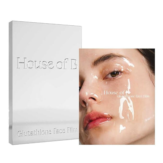 House of B Glow Glutathione 2-Step Face Film Set for Wrinkle Reduction & Skin Tone Enhancement, Shine Your Light with 3 Counts Korean Mask-Velvo Beauty
