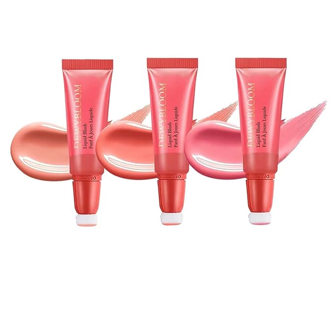 3 Color Liquid Blush,Soft Cream Lightweight Beauty Blush.(101# Ravishing -Nude Pink+102# Serenade-Sweet Peach+103# Rosa-Cool Pink)-Velvo Beauty
