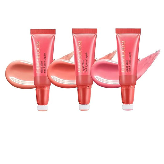 3 Color Liquid Blush,Soft Cream Lightweight Beauty Blush.(101# Ravishing -Nude Pink+102# Serenade-Sweet Peach+103# Rosa-Cool Pink)-Velvo Beauty
