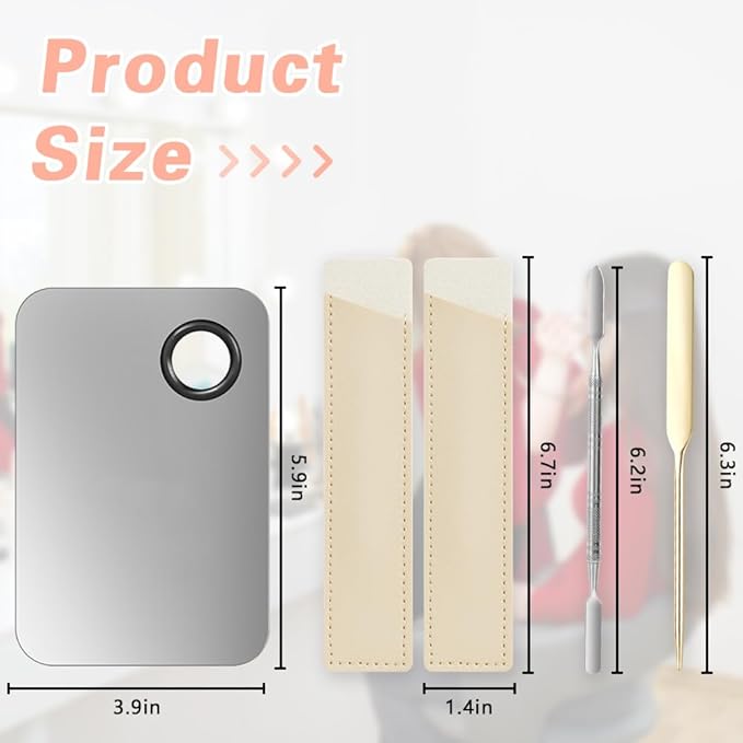 5PCS Makeup Mixing Palette, Stainless Steel Cosmetic Makeup Palette With Spatula Makeup Artist Tool, Professional Cosmetic Mixing Makeup Palette For Mixing Eye Shadow/Eyelash/Nail Art/Foundation-Velvo Beauty