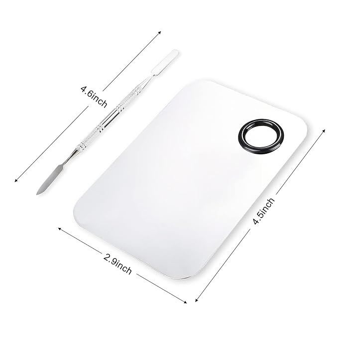 Makeup Mixing Palette, Upgrad Stainless Steel Metal Mixing Tray with Spatula Artist Tool for Mixing Foundation Nail-Art-Velvo Beauty