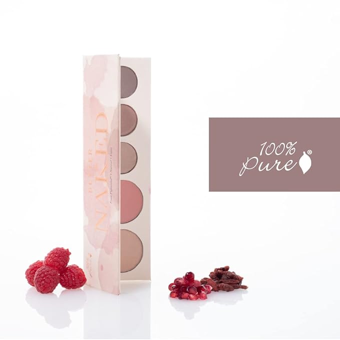 100% PURE Pretty Naked Makeup Palette All in One Compact 3 Eyeshadow, Blush, Face Highlighter, Fruit Pigmented Natural Nude, Neutral Looks for All Skin Types - Vegan (Soft, Neutral Tones)-Velvo Beauty
