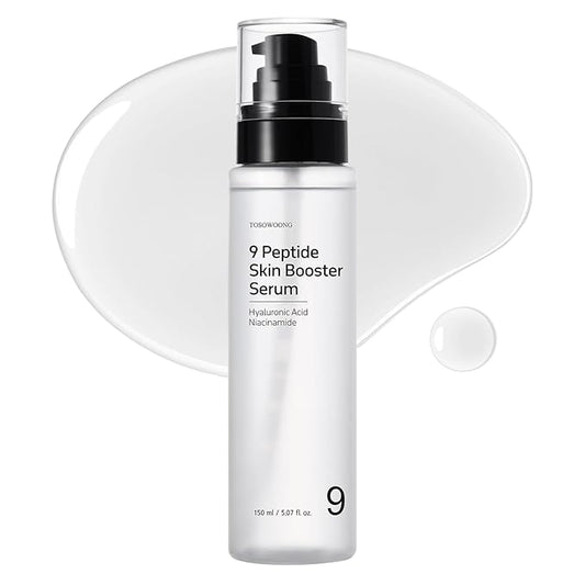9 Peptide Skin Booster Serum, Niacinamide & Hyaluronic Acid Skin Renewal Boosting Facial Essence for All Skin Types, Korean Skin Care, Paraben Free, 150ml, 5.07 fl.oz.-Velvo Beauty