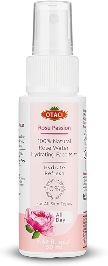 OTACI Rose Passion Face Mist Spray – 100% Natural Rose Water Hydrating Mist for Glowing, Refreshed Skin – Travel Size 50ml – Vegan, Alcohol-Free, for All Skin Types-Velvo Beauty