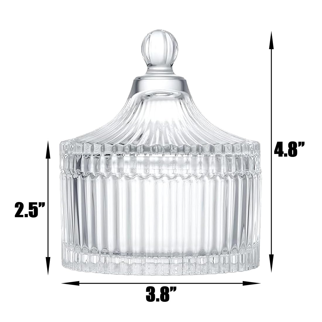 Ultra Soft Powder Puff and Container 3.3" High Density Velvet Dusting Washable Reusable Powder Puff,Bathroom Dressing Table Cotton Swab Storage Jar(Clear)-Velvo Beauty
