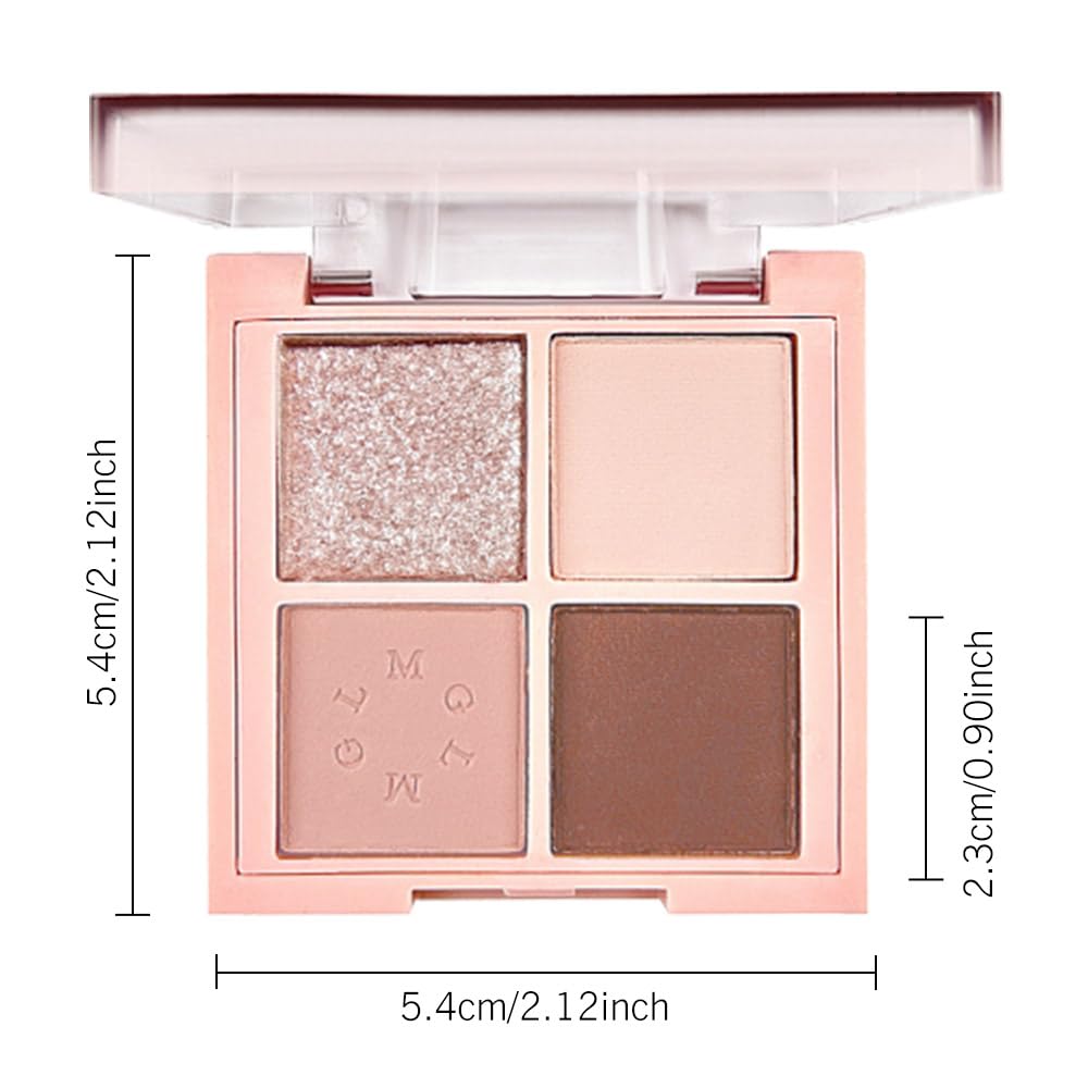 4Colors Eyeshadow Makeup Palette,Nude Gold Brown Natural Neutral Powde Eye Shadow Palette for Older Women,Long Lasting Naturing-Looking,Lightweight,Waterproof,Eye Makeup Kit Travel Size-Velvo Beauty