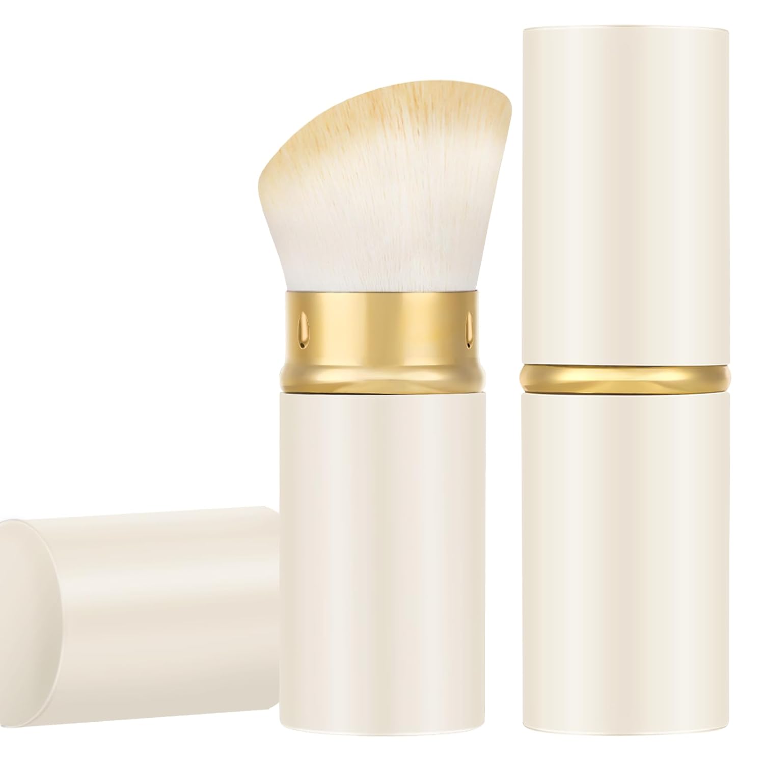 Falliny Retractable Kabuki Makeup Brush, Travel Powder Blush Brush Foundation Makeup Brush with Cover for Blush, Sunscreen,Bronzer, Buffing, Concealer,Highlighter, Powder Cosmetics-Velvo Beauty