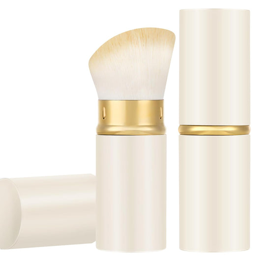 Falliny Retractable Kabuki Makeup Brush, Travel Powder Blush Brush Foundation Makeup Brush with Cover for Blush, Sunscreen,Bronzer, Buffing, Concealer,Highlighter, Powder Cosmetics-Velvo Beauty
