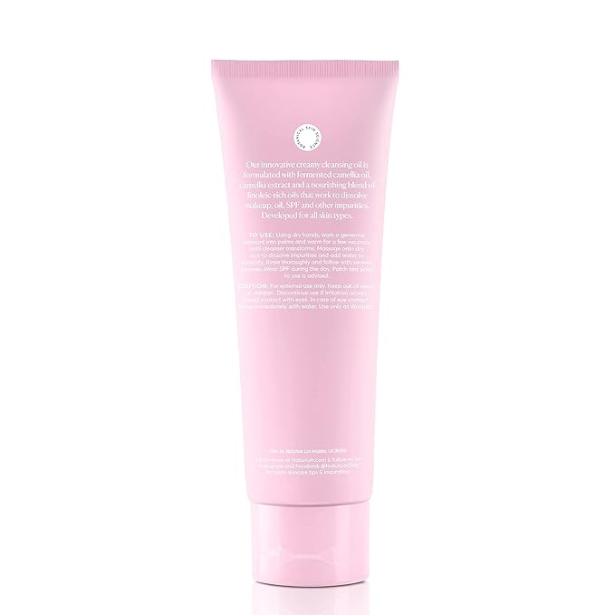Naturium Camellia Creamy Cleansing Oil, Fermented Camellia Oil & Extract Plus Linoleic-Rich Oils, 3.5 oz-Velvo Beauty