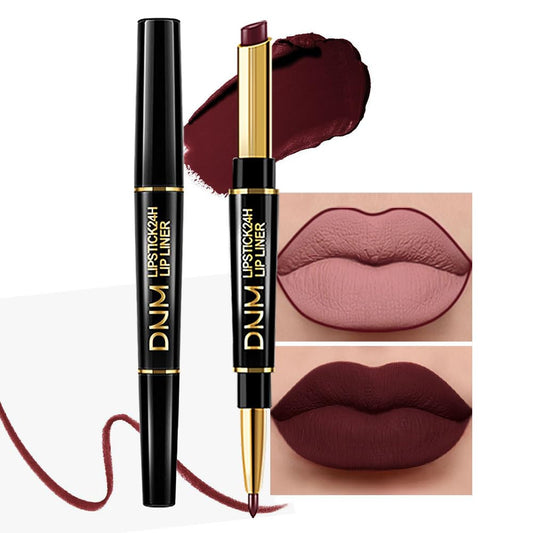 Kaely 2-in-1 Dark Deep Red Lip Liner & Lipstick Set Kit for Women, Matte Lips Kit with Lip Liner Lip Stains Long Lasting Waterproof 24 Hour Lipstick and Lip Liners Combo Lipliners Pencil Set 15-Velvo Beauty
