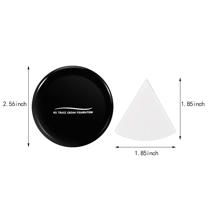 Powder Foundation,Long Wear Full Coverage Foundation with Sponge,Flawess Demi-Matte Finish,Brighten Correcting Color-Velvo Beauty