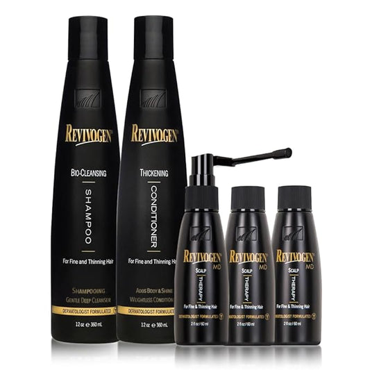 Revivogen MD Scalp Therapy Thinning Hair Solution, Shampoo & Conditioner Set-Velvo Beauty