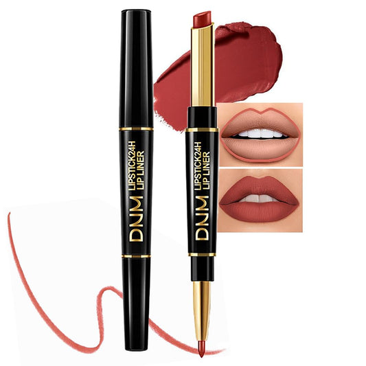 Kaely 2-in-1 Light Brown Lip Liner & Lipstick Set Kit for Women, Matte Lips Kit with Lip Liner Lip Stains Long Lasting Waterproof 24 Hour Lipstick and Lip Liners Combo Lipliners Pencil Set 10-Velvo Beauty