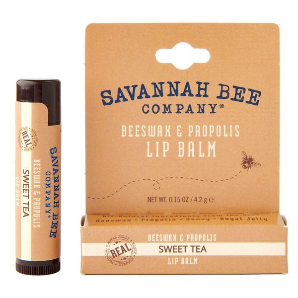 Savannah Bee Lip Balm Hanger 0.15 oz - Invigorating Mint Flavor - Natural Ingredients for Supple, Soft Lips - Convenient Hanger Design (.15 Oz, Sweet Tea)-Velvo Beauty