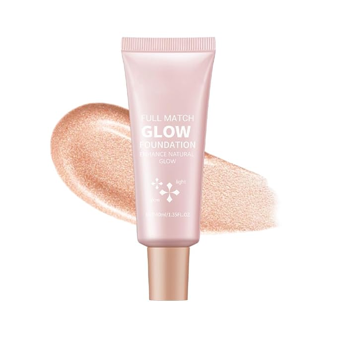 Full Match Glow Foundation, Enhance Foundation Natural Glow, Professional Coverage for a Flawless Look (Light, Large)-Velvo Beauty