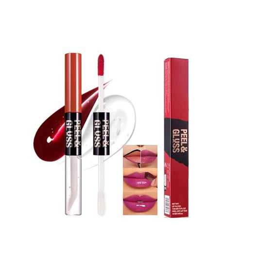 Deep Raspberry Peel Off Lip Gloss Masque,Lip Stain Peel Off Tattoo-Peel Off Lip Tint andLip Oil 2-in-1,Long Lasting Waterproof Transfer-proof Lip Mask Lip Gloss Peel Off Lip Liner,for All SkinType 05#-Velvo Beauty