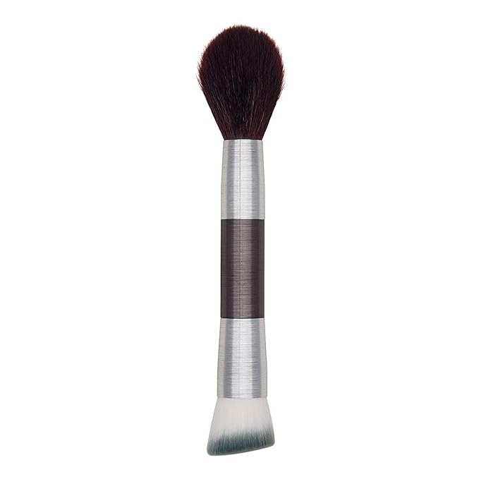 Mirabella Perfecting & Sculpting Duo Foundation Brush, Professional Makeup Brush Collection, Cruelty-Free Synthetic Bristle Brush, Hand-Sculpted Brushed Aluminum Handle Blending Brush for Makeup-Velvo Beauty