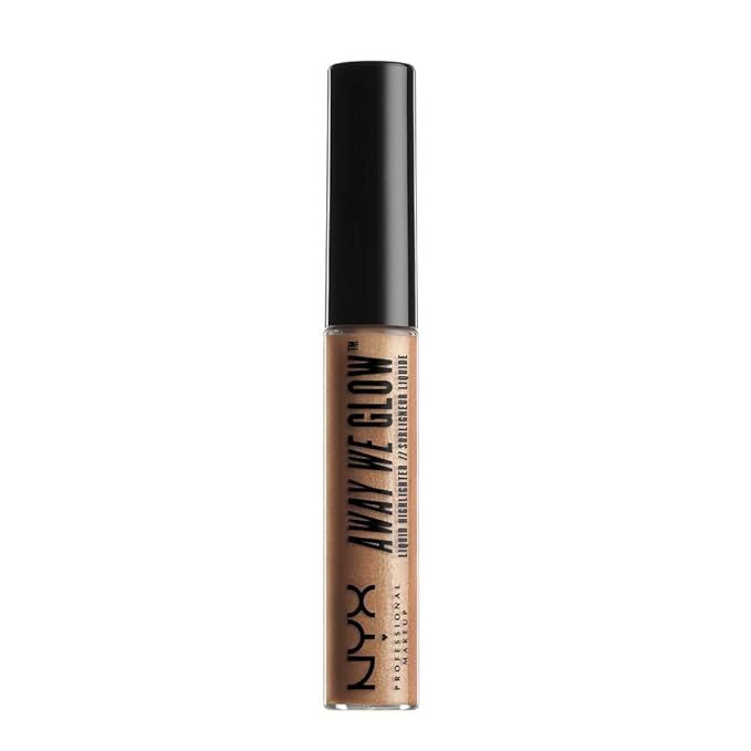 NYX Professional Makeup Away We Glow Liquid Highlighter, Gold Rush, 0.22 Fluid Ounce-Velvo Beauty