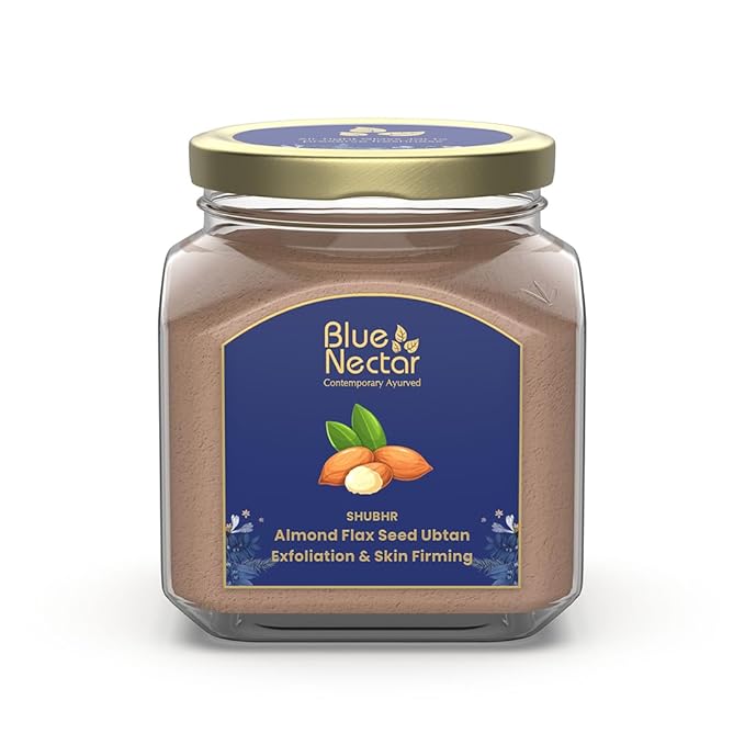 Blue Nectar Almond Ubtan Powder Face Pack for Anti-Aging and Firming | Natural Exfoliator for Face with Multani Mitti Powder (3.5 Oz, 12 Herbs)-Velvo Beauty