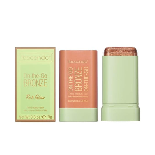 Multi-Use On The Go Bronzer Stick, Cream Contour Stick, Highlight Facial Stick Makeup, Glow Bronzer Stick for Women, Long-lasting Tinted Stick (3# Rich Glow)-Velvo Beauty