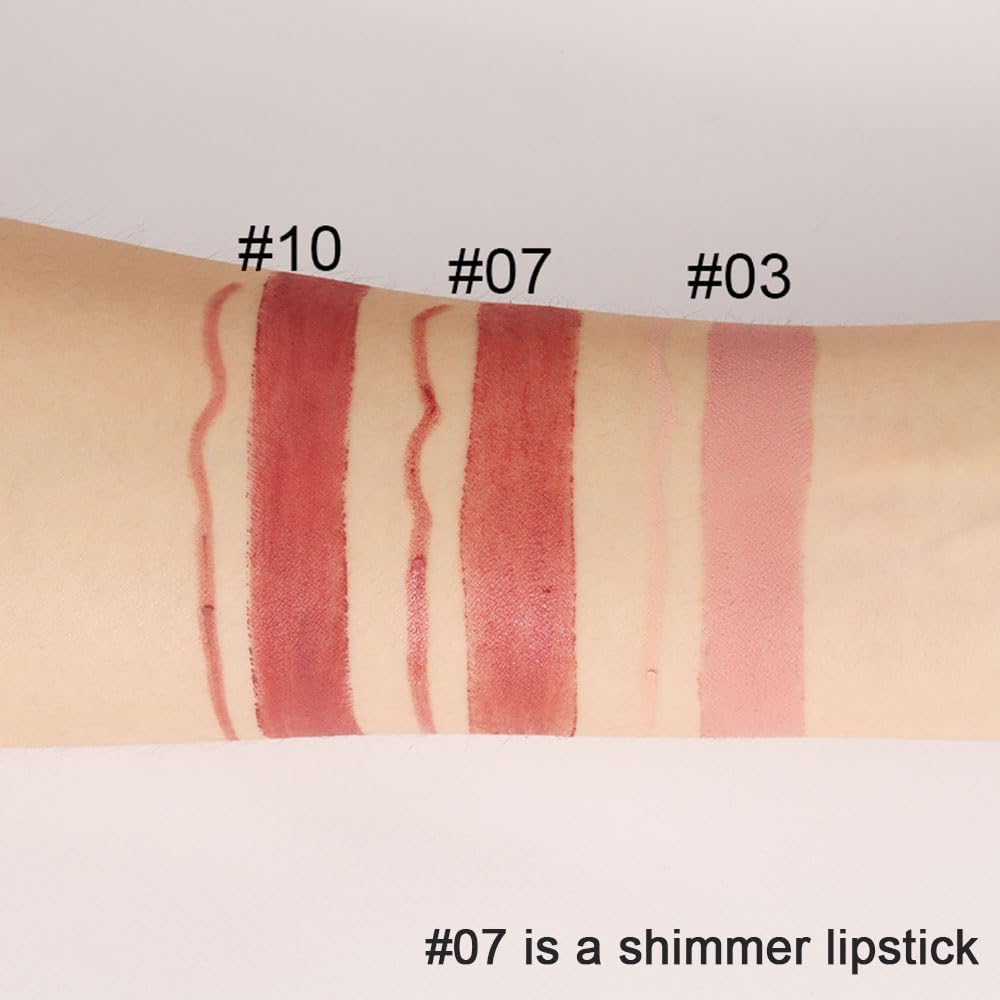 Kaely 2-in-1 Rose Gold Metallic Lip Liner & Lipstick Set Kit for Women, Lips Kit with Lip Liner Lip Stains Long Lasting Waterproof 24 Hour Lipstick and Lip Liners Combo Lipliners Pencil Set 07-Velvo Beauty