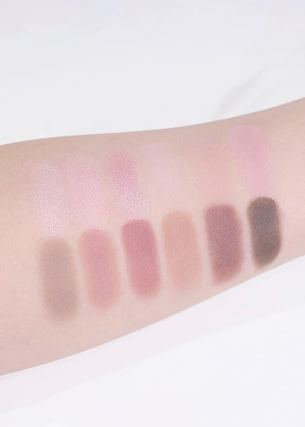 COLORGRAM Pin Point Eyeshadow Palette 02 Pink+Mauve= | Ultra-Blendable Matte, Glitter, Shimmer Shades for Daily Makeup | K-Beauty Eye Palette with Easy-to-Use Calculator Design-Velvo Beauty