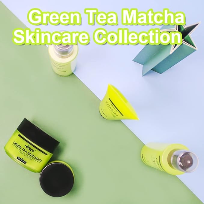 Green Tea Matcha Facial Detox Mud Mask with Aloe Vera, Deep Cleaning, Hydrating, Detoxing, Healing, and Relaxing Volcanic Clay Facial Mask-Velvo Beauty