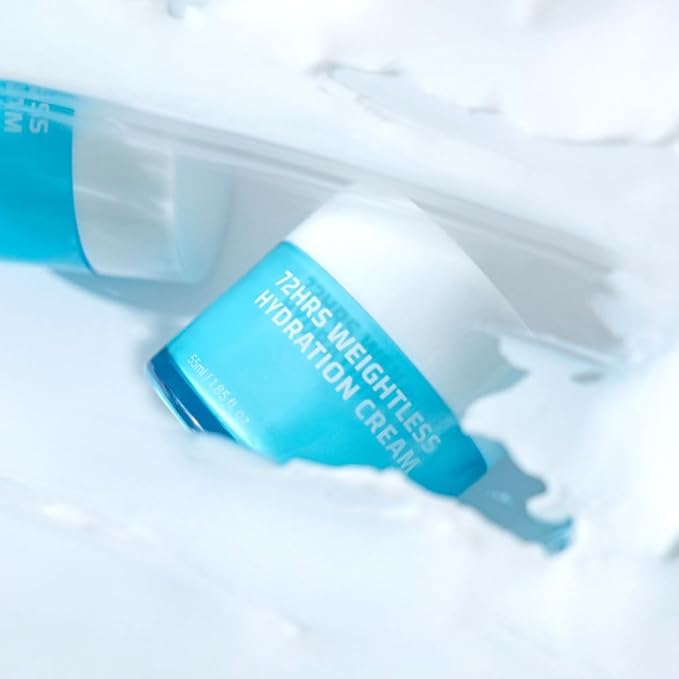 72 Hours Weightless Hydration Cream, Moisturizing Daily Face Cream, Vegan and Cruelty Free, Soothing and Brightening, All Skin Types, Korean Skin Care (1.85 fl.oz.)-Velvo Beauty