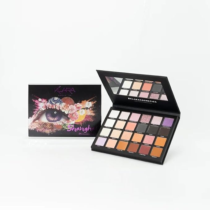 24 Eyeshadow Palette - Festive Vibrant Shimmer Matte Warm Neutral Sparkling Eye shadow Palette (Shanghai)-Velvo Beauty