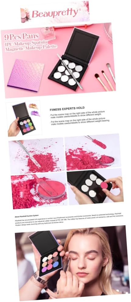 1 Set Empty Makeup Tray Magnetic Makeup Pan Magnetic Palette Empty Cosmetics Palette Empty Eyeshadow Holder Make up Palette Paper Eye Shadow Travel Blush Powder-Velvo Beauty