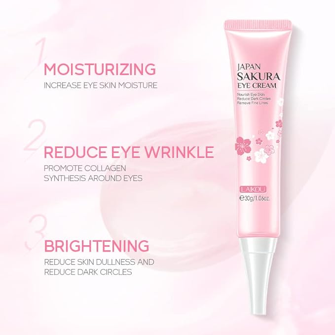 AKARY Sakura Eye Cream, Under Eye Cream to Reduce Dark Circles, Bags, Puffiness, Hydrate Undereye Area, Skincare Eye Cream with Hyaluronic Acid for All Skin Types-Velvo Beauty