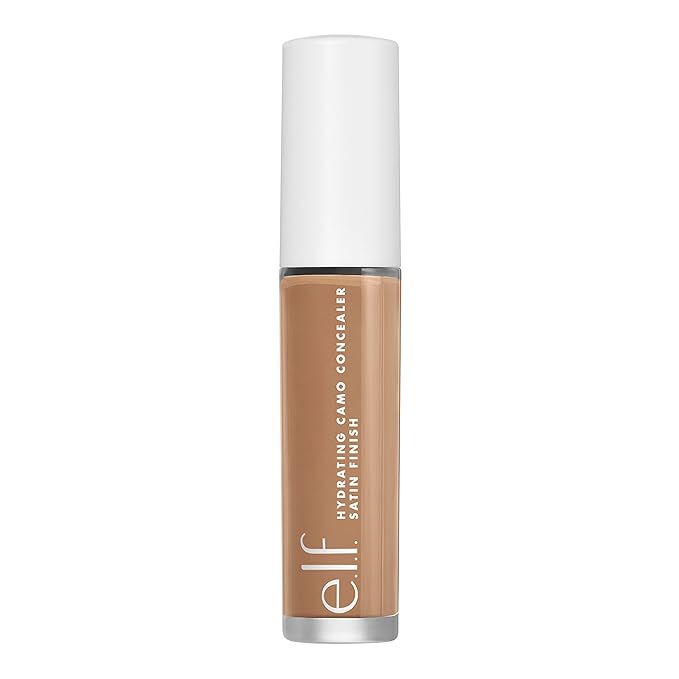 e.l.f. Hydrating Camo Concealer, Lightweight, Full Coverage, Long Lasting, Conceals, Corrects, Covers, Hydrates, Highlights, Tan Walnut, Satin Finish, 25 Shades, All-Day Wear, 0.20 Fl Oz-Velvo Beauty