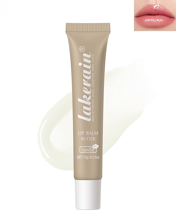 Lip Butter Balm Vanilla,Hydrating Tinted Butter Lip Gloss,Clear Lip Mask Lip Care Moisturizer,Glossier Lip Treatment Balm,Non-Sticky Jelly Glow Reviver Fat Lip Oil Lipgloss,Makeup Gift for Women-01-Velvo Beauty