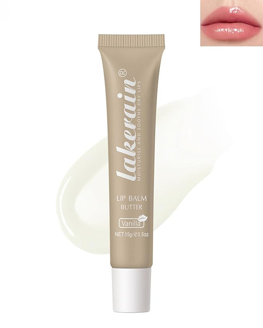 Lip Butter Balm Vanilla,Hydrating Tinted Butter Lip Gloss,Clear Lip Mask Lip Care Moisturizer,Glossier Lip Treatment Balm,Non-Sticky Jelly Glow Reviver Fat Lip Oil Lipgloss,Makeup Gift for Women-01-Velvo Beauty