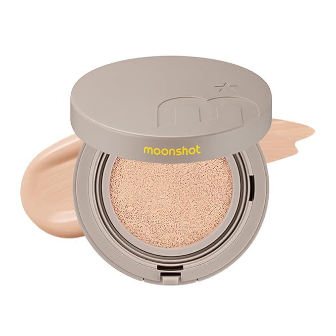 MOONSHOT KOREA Conscious Fit Cushion Foundation Medium Coverage, Long-Lasting & Buildable Foundation For A Smooth, Satin Finish, Vegan & Cruelty-Free,k-beauty (21C Cosmic Peach)-Velvo Beauty
