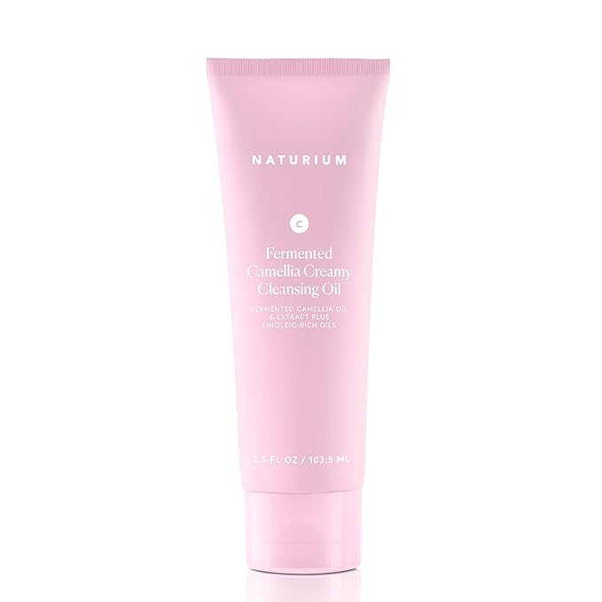 Naturium Camellia Creamy Cleansing Oil, Fermented Camellia Oil & Extract Plus Linoleic-Rich Oils, 3.5 oz-Velvo Beauty