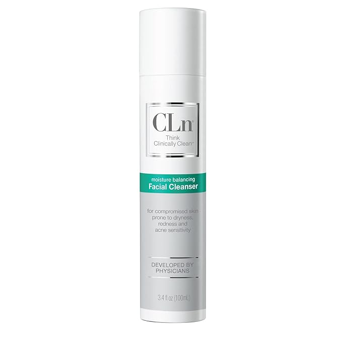 CLn® Facial Cleanser - Hydrating Facial Cleanser with Glycerin, For Skin Prone to Dryness, Eczema, Redness, Irritation & Acne Sensitivity, Fragrance-Free & Paraben-Free, 3.4 fl. oz.-Velvo Beauty