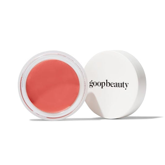 goop Beauty Cream Blush | Sheer Pop of Color for Lips & Cheeks | Vitamin C, Vitamin E, & Safflower Oil | Natural Makeup for Glowing Skin | Paraben & Silicone Free | 0.5 oz | Slipper - Creamy Peach-Velvo Beauty