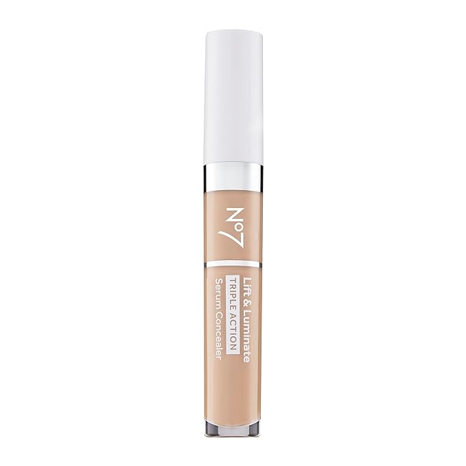 No7 Lift & Luminate Triple Action Serum Concealer - Light - Anti Aging Liquid Concealer Makeup for Blemishes & Dark Circles - Medium to Full Coverage Concealer for Face (8ml)-Velvo Beauty