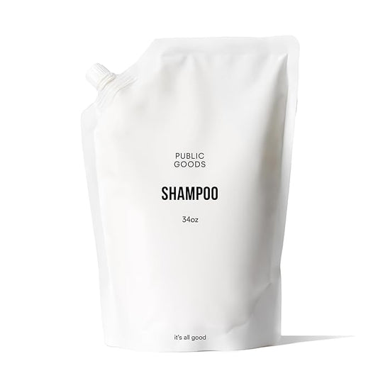Public Goods Shampoo for Women & Men | Natural Gentle Shampoo to Cleanse & Nourish All Hair Types | Made with Organic Essential Oils | Sulfate & Paraben Free | Vegan | Made in Canada | 34 Fl Oz Refill-Velvo Beauty