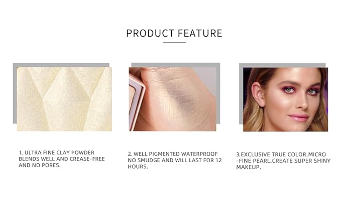Face Highlighter Luminizers Highlighter powder Translucent Setting Powder High Definition Powder for All Skin Types and Skin Tones(N04)-Velvo Beauty