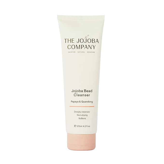 The Jojoba Company Bead Cleanser With Papaya & Quandong - Exfoliating & Hydrating Cream Face Wash - Gentle for Sensitive Skin - Pore Cleansing - For All Skin Types - 125ml-Velvo Beauty