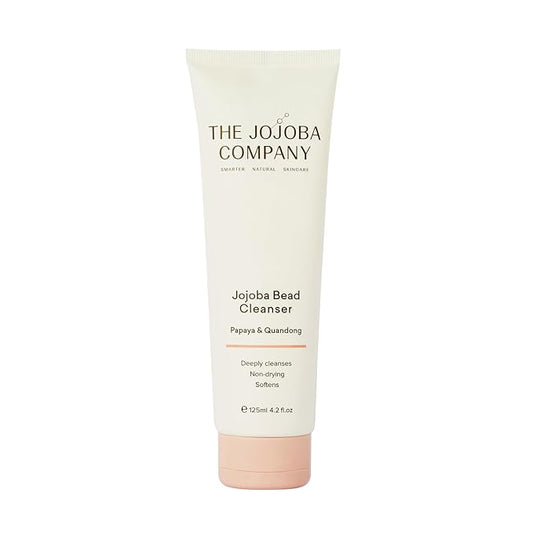 The Jojoba Company Bead Cleanser With Papaya & Quandong - Exfoliating & Hydrating Cream Face Wash - Gentle for Sensitive Skin - Pore Cleansing - For All Skin Types - 125ml-Velvo Beauty