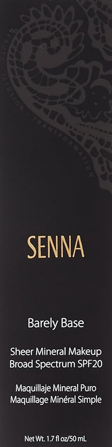 Senna Cosmetics Barely Base Sheer Mineral Makeup SPF 20, Medium, 1.7 Fluid Ounce-Velvo Beauty