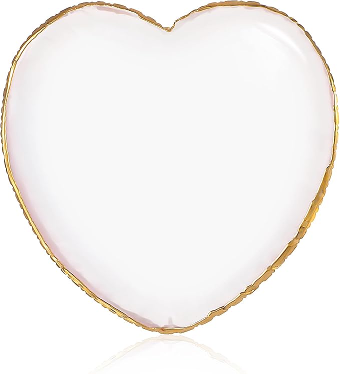 Resin Nail Art Palette, Makeup Palettes Nail Mixing Palette Polish Color Mixing Plate Golden Edge Heart Shaped Nail Art Display Holder Display Board Heart Shape Cosmetic Mixing Tools-Velvo Beauty