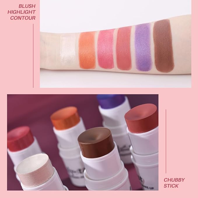 White Highlighter Makeup Stick, White Highlighter Stick Long Lasting Smooth Cheek Highlighter Pencil Makeup Waterproof Cream Make up Highlighter for Face-Velvo Beauty
