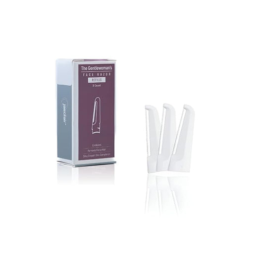 Dermaplaning Refill Blades - 3 Count, Compatible with Gentlewoman’s Face Razors, Smooth and Gentle Exfoliating Facial Razor for Women, Premium Peach Fuzz Removal-Velvo Beauty